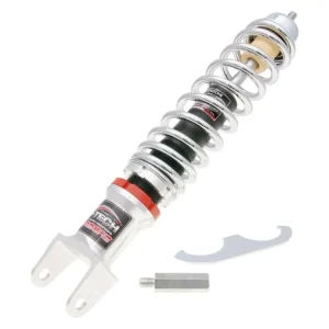 Zadní tlumič Carbone Hi-Tech 340-365mm chrom, Vespa 50-90-125 Primavera, ET3 Výprodej