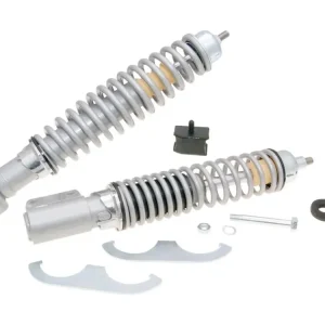 Sada tlumičů přední a zadní Sport Elegance stříbrná, Vespa PX, PE 125, 150, 200 Cenová Bomba