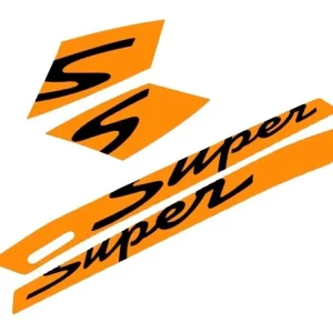 Sada samolepek "Super" OEM oranžová, Vespa GTS Super Sport 85/B Expresní Doručení