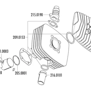 Zlevněný Pístní sada Polini series 6000 48mm (D), Sachs mopedy