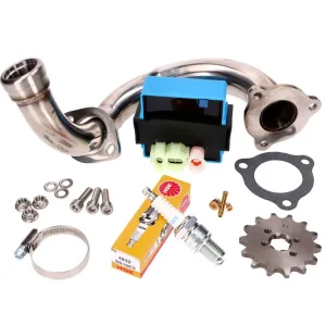 Rychlé Dodání Sada na odblokování výkonu Premium s nerezovým kolenem, Derbi Senda, Aprilia RX/SX, Gilera RCR, SMT 2018- (Euro4)