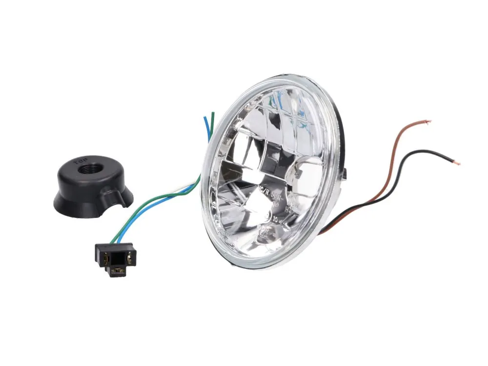 Přední světlo čiré kulaté s parkovačkou 12V H4 / HS1 halogen, Simson S50, S51, S70 Akční Nabídka
