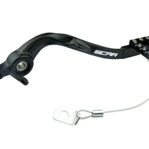 SCAR závodní páka zadního brzdy KTM 125-300 SX 23-24, 250-450 SXF 23-24, HUSQVARNA TC 125-250 23-24, FC 250-450 23-24, TX 300 23-24, FX350 23-24, FX450 23-24 barva černá Jen Po Omezenou Doba