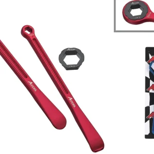 ACCEL sada montážních pák na pneumatiky (23+24cm) ALU7075 kované s klíči 10,13,27,32 mm barva oranžová (montážní páka na pneu) Nakupujte Hned