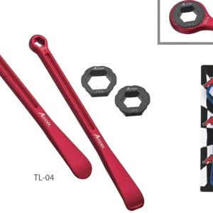 ACCEL sada montážních pák na pneumatiky (23+24cm) ALU7075 kované s klíči 10,12,22,27,32 mm barva světle modrá (montážní páka na pneu) Jen Po Omezenou Doba