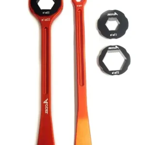 ACCEL sada montážních pák na pneumatiky (23+24cm) ALU7075 kované s klíči 10,13,17,22,27,32 mm barva oranžová (montážní páka na pneu) Nejlepší Cena