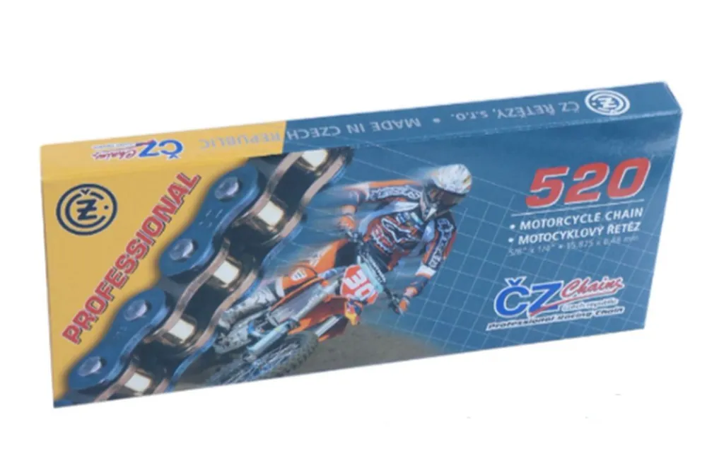 Levný CZ hnací řetěz 520 EC (106 článků) MOTOCROSS do 550 ccm (38,0 KN) + spona
