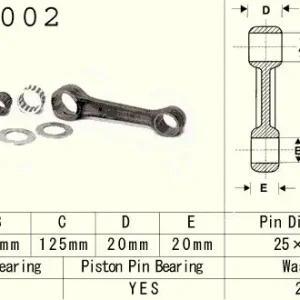Garance Vrácení Peněz VESRAH ojniční sada YAMAHA YZ 250 (YZ250) 90-98