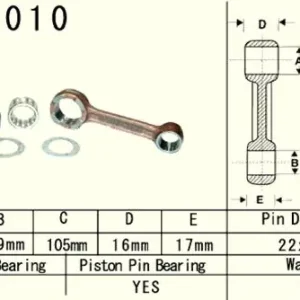 VESRAH ojniční sada YAMAHA YZ 125 (YZ125) 01-04 Nízká Cena