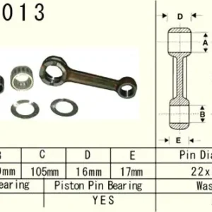 Doprava Zdarma VESRAH ojniční sada YAMAHA YZ 125 (YZ125) 97-00 (VA6013) vyrobeno v Japonsku