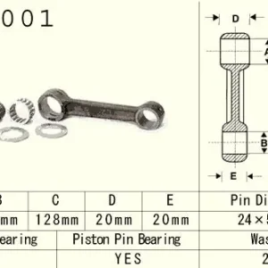 VESRAH ojniční sada SUZUKI RM 250 (RM250) 89-98 (VA7001) vyrobeno v Japonsku Odeslání Ihned