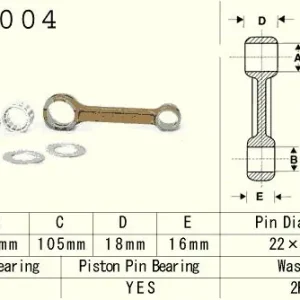 VESRAH ojniční sada SUZUKI RM 125 (RM125) 87-96 (VA7004) vyrobeno v Japonsku Hromadná Objednávka