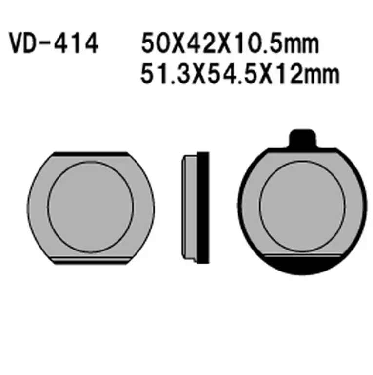 Ověřený VESRAH brzdové destičky KH33 KAWASAKI Z400/650/750/1000, KZ900 76-77 - nahrazuje je SD-414 vyrobeno v Japonsku