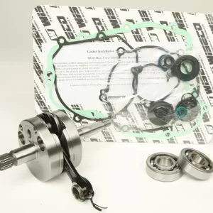 Rychlé Dodání WISECO kliková hřídel KAWASAKI KX 80/85 91-05 (s ložisky klikovky + sada těsnění a gufer na spodek motoru) (HR4016)