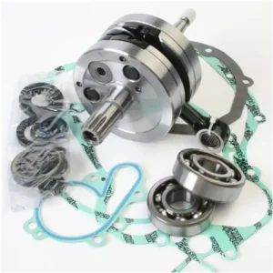 Ověřený WISECO kliková hřídel YAMAHA YZ 125 01-04 (s ložisky klikovky + sada těsnění a gufer na spodek motoru) (HR4036)