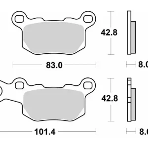 SBS brzdové destičky KH685 OFF-ROAD sintrované barva zlatá zadní pravý CAN-AM DEFENDER/TRAXTER 800 17-23, CAN-AM DEFENDER/TRAXTER 976 17-23 Exkluzivní