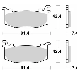 Vysoce Kvalitní SBS brzdové destičky KH STREET PERFORMANCE (EXCEL) sintrované barva zlatá přední APRILIA RSV4 FACTORY 25-, DUCATI PANIGALE V4/V4S 25-,, KTM RC-R 990 25-, SUPERDUKE 1390 25-