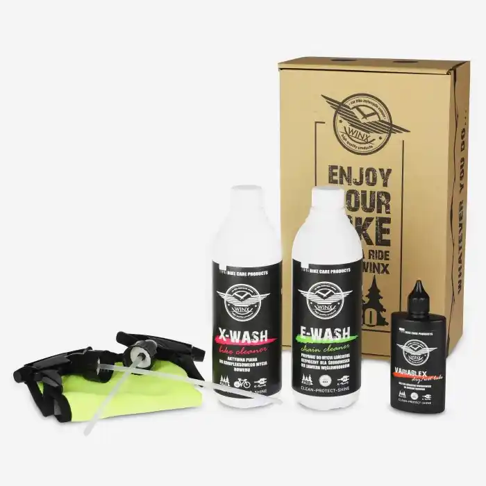Cenová Bomba WINX sada cyklistický ENJOY YOUR BIKE čistší/odmašťovač pohonu + aktivní pěna do ROWERU + olej do mazivoOWANIA řetězu