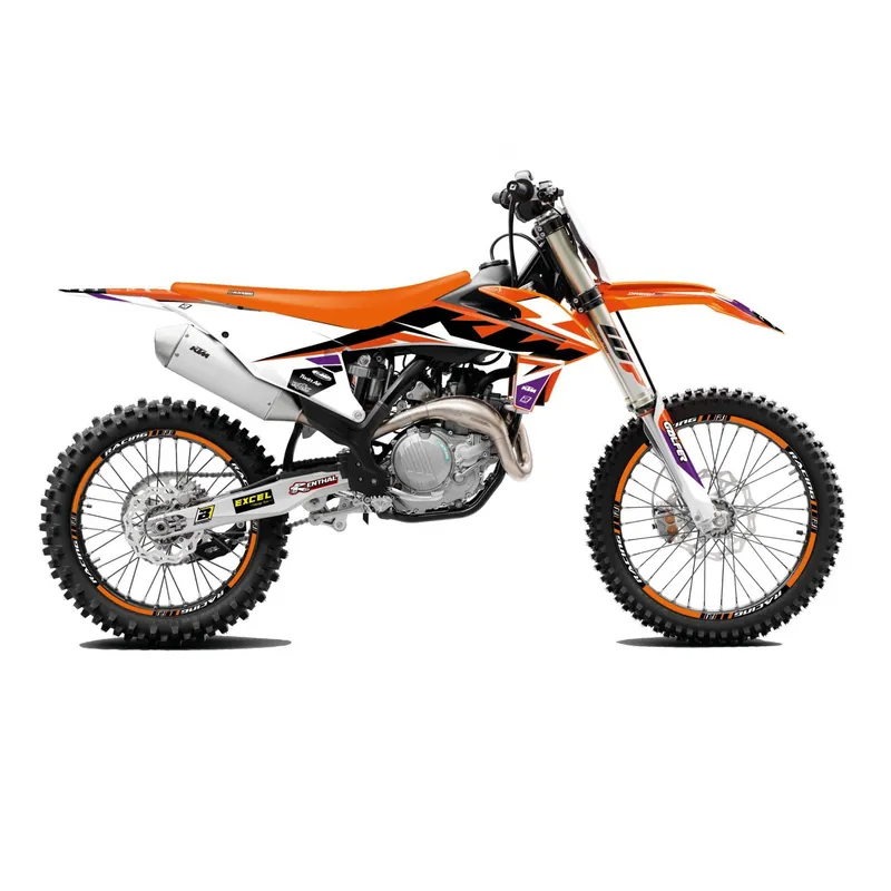 Exkluzivní BLACKBIRD sada samolepek (dýhy) KTM SX/SX-F 19-22, EXC/EXC-F 20-23 DREAM 5 chrom EFX barva oranžová černá