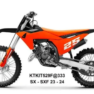 UFO 2025/11 kompletní sada plastů (FULL KIT) s kryty tlumičů KTM SX 125 / 250 / 300 TBI 23-24, SX-F 250 / 350 / 450 23-24 barva oranžová / černá Luxusní