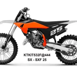 Super Cena UFO 2025/11 kompletní sada plastů (FULL KIT) s kryty tlumičů KTM SX 125 / 150 / 250 / 300 25-26, SXF (SX-F) 250 / 350 / 450 25-26 barva bílá / oranžová / černá