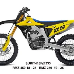 Hit Sezóny UFO 2025/11 kompletní sada plastů (FULL KIT) s kryty tlumičů SUZUKI RMZ 250 19-25, RMZ 450 18-25 barva žlutá / černá