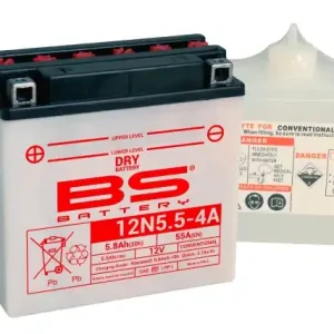 BS akumulátor 12N5,5-4A (12N5,5-4A) 12V 5,5AH 135X60X130 obsluhovaný - elektrolyt zvlášť (70A) (6) UE2019/1148 Omezená Nabídka