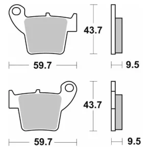 Luxusní SBS brzdové destičky KH346 OFF-ROAD karbonové HONDA CR/CRF zadní