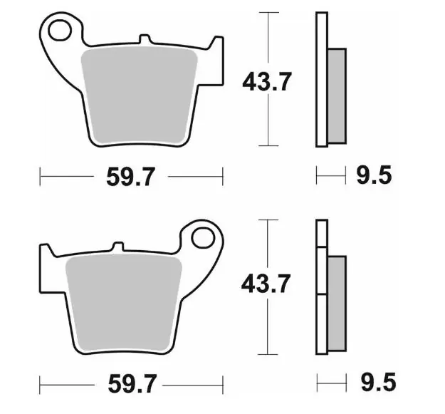 Luxusní SBS brzdové destičky KH346 OFF-ROAD karbonové HONDA CR/CRF zadní