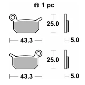 SBS brzdové destičky KH325 OFF-ROAD sintrované barva zlatá KTM SXE -5 ELECTRIC 19- SX 50 09-, SX 65 04-08, HUSQVARNA EE-5 19-, CR 50 06-, SM 50- 10-, TC 50 17-, přední/zadní Akční Nabídka