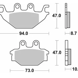 SBS brzdové destičky KH377 STREET STANDART keramické barva černá YAMAHA MT 125 14-, YZF 125 08-18, zadní Koupit Online