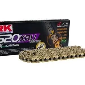 RK hnací řetěz 520XRU-122 (UW-RING) nýtovací spojka (CLF) v sadě barva zlatá (objem: do 1000 ccm) (40 KN) Výprodej