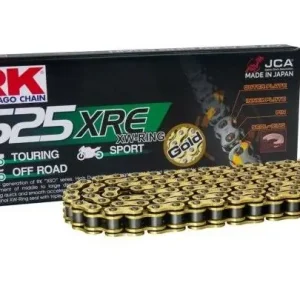 RK hnací řetěz GB525XRE-124 (XW-RING) nýtovací spojka (CLF) v sadě barva zlatá (objem: do 1000 ccm) (42 KN) Dokud Zásoby Vydrží