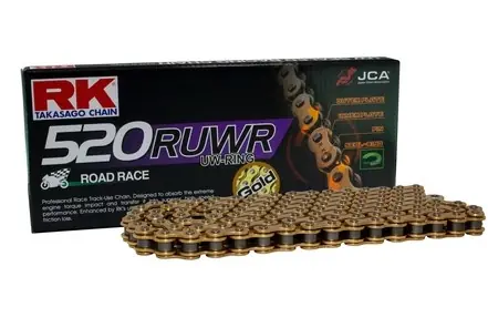 RK hnací řetěz GB520RUWR-122 (UW-RING) nýtovací spojka (CLF) v sadě barva zlatá (objem: do 800 ccm) (35,3 KN) Nejlepší Cena