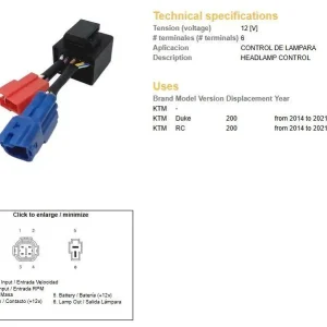 Moderní DZE modul zapalování světlomet přední KTM 200 DUKE 14-21; RC 200 14-21 (90911021000)