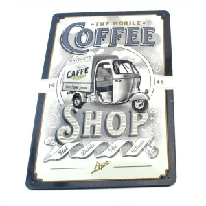 Kovová cedule Káva 300mm vysoká 200mm široká pro moped mokick Limitovaná Edice