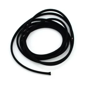 Nízká Cena Napájecí kabel s textilním opletem 2 m 1,0 mm² černý pro moped, moped, mokick, motocykl, veteránský skútr