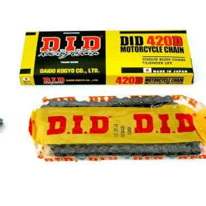 Nejprodávanější Řetěz DID 420, 112 článků, zesílený, pro Yamaha DT 50 MX, RD Honda MCX 80 S