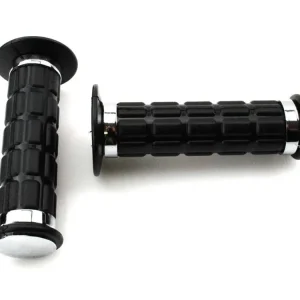 Sada gumových gripů černá/chrom 25/22 mm, 120 mm pro Simson S50, S51, S70, SR50, SR80, Zündapp, Kreidler, Hercules, Puch Velkoobchod