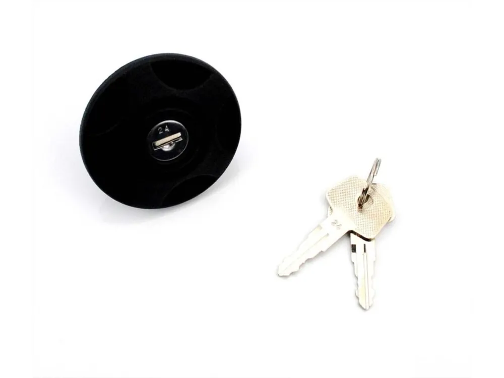 Pouze Dnes Uzamykatelné víčko nádrže 30 mm, černé, se 2 klíči pro Honda Camino, Tomos Hercules Prima M, Zündapp Bergsteiger ZD, ZR, ZA, ZL, ZX, ZS, Kreidler Flory MF, MP, Mofa, Moped