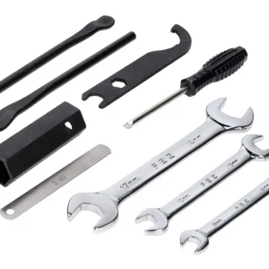 Palubní sada nářadí, 2 montpáky, spárová měrka 0,40 mm, otevřené klíče 8/9 mm, 10/13 mm, 17/19 mm, pro Zündapp, Kreidler, Hercules Prima M MK K KX, Simson, Puch Puch, Miele, DKW, KTM, Rixe, Sachs, Piaggio Ciao Novinka