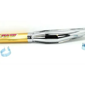 Cenová Bomba Závodní výfuk 32 mm 670 mm chrom pro Zündapp CS, KS, GTS, ZR, ZD, ZL, C, Kreidler Florett, LF, LH, RMC, Flory, Hercules Prima, MK, K 50, Ultra, Puch Maxi, Monza