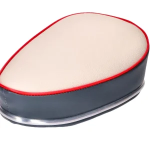 Sedlo krémové/šedé 300x220x110 mm pro Puch Maxi MS, MV, VS, Zündapp Bergsteiger, Z Combinette, Kreidler Florett, Flory MF, MP, Hercules M Prima 221, 219, 217, 215, 216, 222, Miele, DKW, NSU, Göricke, Gritzner Cenový Hit