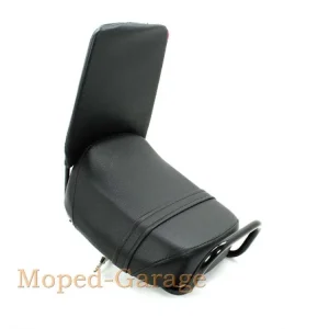 Ruční Výroba Černé sedlo 240x270x75mm s opěrkou zad a madlem pro Zündapp, Kreidler, Hercules, Puch, Simson, DKW