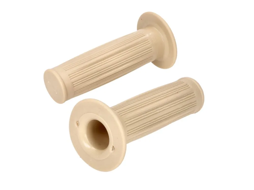 Prémiový Sada gumových gripů, krémově bílá, 22 mm/24 mm, 100 mm pro Zündapp GTS, KS 50, C Sport Combinette, automatic, moped, moped 444, 442, Kreidler Flory MF, Florett LF, vejčitá nádrž, Hercules M, 220, 221, 222, P 1, MP 2, 4, MK Prima