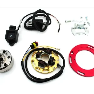 Autentický Zapalování 60 W, setrvačník 71 mm, 310 g, kužel 17x12 mm, základová deska 94 mm, adaptér 120 mm, pro Yamaha, DT 50 MX