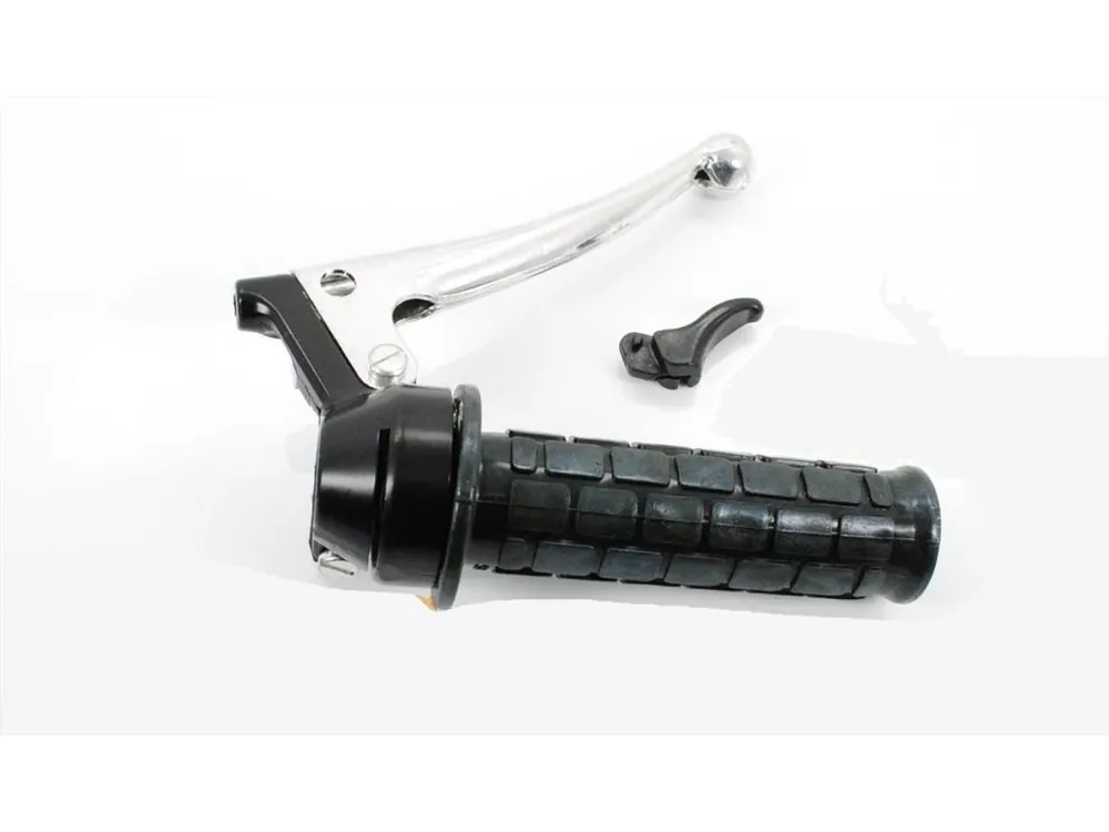 Plynová rukojeť kompletní s gumovou rukojetí a páčkou sytiče, černá, pro Zündapp, Kreidler Flory, Hercules, Puch, KTM, DKW moped, moped Kup Teď