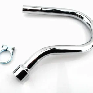 Chromovaná výfuková příruba, 32mm připojení na válec, 25.60mm připojení výfuku, pro Zündapp, R 50 Pouze Dnes