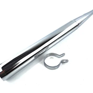 Novinka Výfuk chrom 26 mm 690 mm pro Zündapp CS Typ 448, ZD 25, 50, GTS C 50 Sport, Super 441, Sport 517, 529