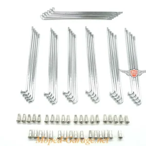 Originální Chromované dráty 151 mm, 3,18 mm, 90°, s niplem 3,47 mm, 36 kusů pro Kreidler, Florett RS, RMC